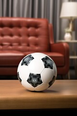 classic soccer ball on a chair