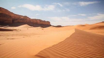 Foto op Aluminium A vast expanse of sand dunes in the Sahara desert of Africa © duyina1990