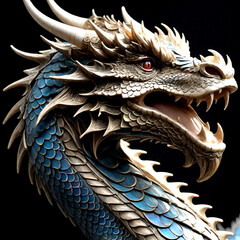 The head of the Chinese dragon is majestic and unique, showing a divine temperament.