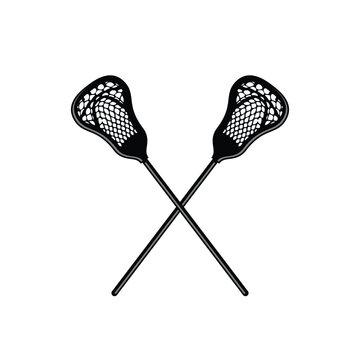 Double cross lacrosse sticks black and white