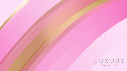 Luxury pink background combine with golden lines element. Modern template deluxe design.