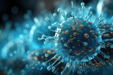 Blue and yellow virus structure