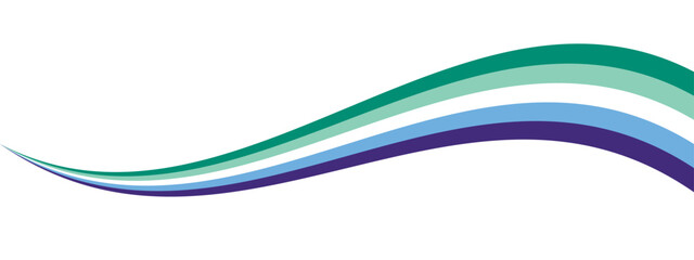 Obraz premium Green, white, blue and purple colored curved line icon, as the colors of the gay man flag. LGBTQI concept. Flat vector illustration. 