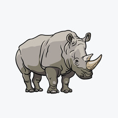Obraz premium Rhinoceros Vector Illustration Cartoon Clipart