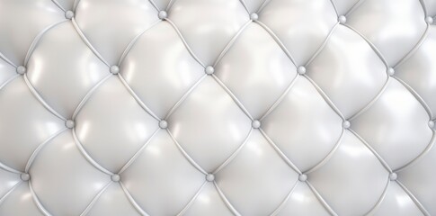 Seamless subtle white diamond tufted upholstery pattern transparent background texture overlay.