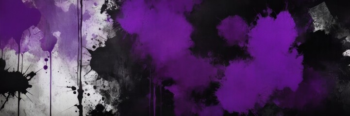 Fototapeta premium Dark violet and black painting, grunge background, oil on canvas. Modern poster, room decoration