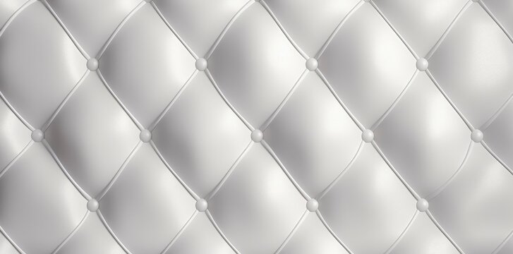 Seamless subtle white diamond tufted upholstery pattern transparent background texture overlay.