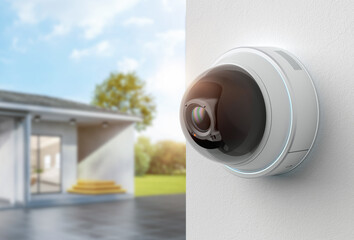 Security camera or cctv camera for house security © phonlamaiphoto