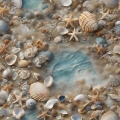 Fototapeta na wymiar Lagoons of Seashells: A Beachcombing Abstract