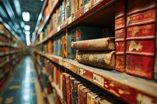 collection of books in the library professional photography