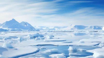 Foto op Aluminium frozen antarctica ice background illustration polar continent, glaciers snow, wilderness expedition frozen antarctica ice background © vectorwin
