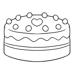 cake illustration hand drawn outline sketch vector