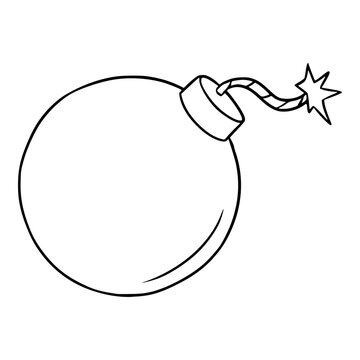 bomb illustration hand drawn outline sketch vector
