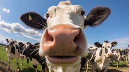 Close-up selfie portrait of a cow.