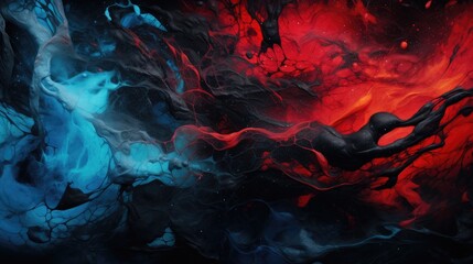 vivid red and deep blue abstract fusion. ideal for eye-catching advertising, modern decor, and artistic backgrounds in digital media - obrazy, fototapety, plakaty