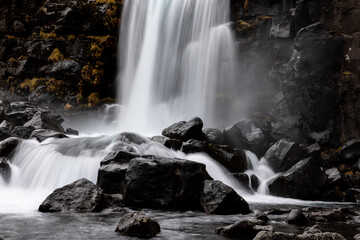 waterfall on the rocks