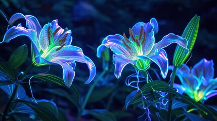 Beautiful lily flower on a dark background