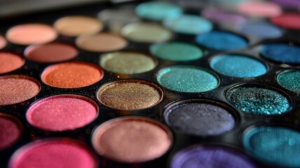 Obraz na płótnie Canvas multi-colored eyeshadow palette for women