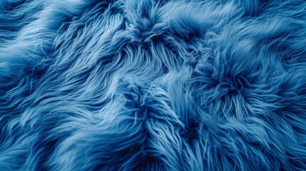 Trendy artificial fur texture. Blue fur background. Wool texture. Fluffy sheepskin close-up. - obrazy, fototapety, plakaty