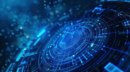 Digital technology blue future digital world abstract web page PPT background