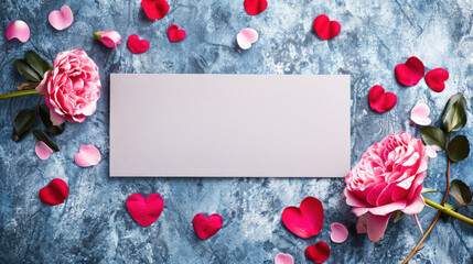 Valentine's day card with space for text, congratulations and anniversary concept, Valentine s day background