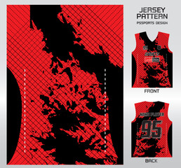 Pattern vector sports shirt background image.Black and Red Islands Map pattern design, illustration, textile background for sports t-shirt, football jersey shirt.eps