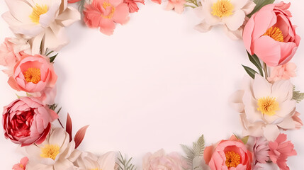 Floral frame with decorative flowers, decorative flower background pattern, floral border background