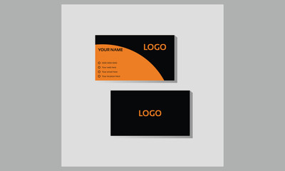 Business Card, Double-Sided Business Card Modern, Creative, Stylish and Attractive Design With yellow Color, and it is friendly For Business.