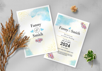 Abstract Watercolor Wedding Card