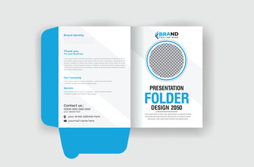 Presentation Folder template design cover for catalog, brochures