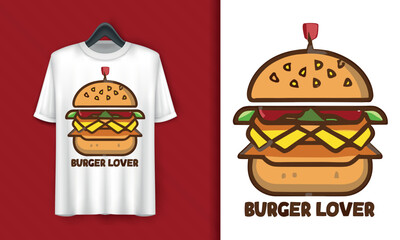 Vector food illustration t-shirt design with amazing preparation 