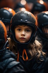 child in helmet