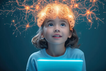 Science is something that study and learn with brain connection , Brain Nervous System concept