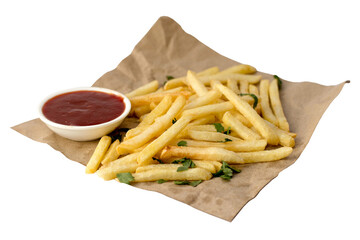 100% organic tomato sauce on a paper plate sprinkled with coriander leaves on top of the chips