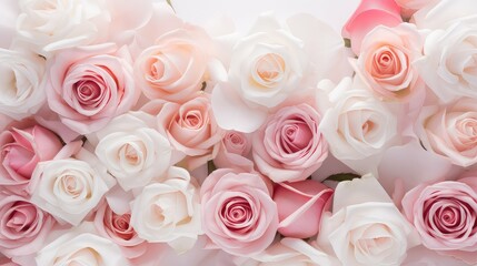 soft blush roses background illustration delicate pastel, garden petals, bloom botanical soft blush roses background