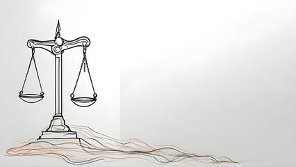 Close up detail of the scales of justice. Scales for weighing, libra, justice isolated on white background. International Justice Day July 17. Legal social justice concept. Black truth balancing