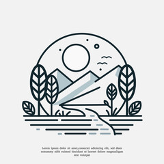 minimalist landscape logo illustration