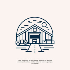 Fototapeta premium minimalist warehouse illustration logo