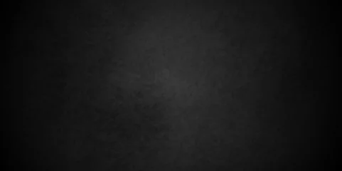 Foto op Plexiglas Grunge dark black blackboard and chalkboard rough background. Panorama dark grey black slate background or texture. Vector black concrete texture. Stone wall background. © MdLothfor