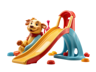 children toy slide isolated on a transparent background