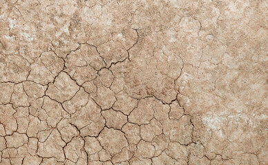 Cracked ground background in the top view for graphic design or wallpaper