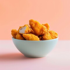 Photo a bowl of delicious chicken nuggets