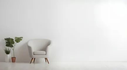 Keuken spatwand met foto arm chair interior on blank copy space room ai generated © XMind