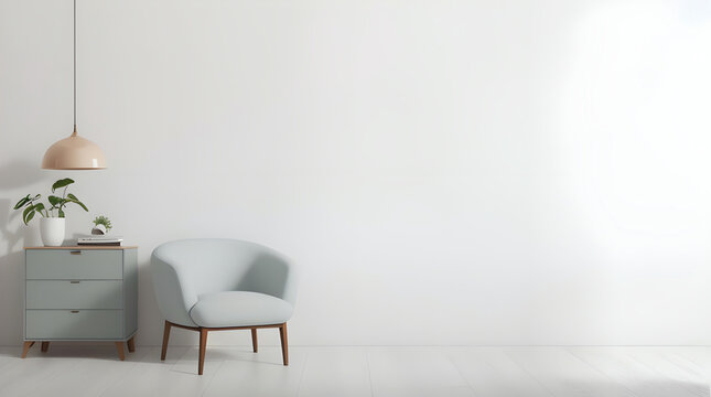 arm chair interior with blank wall copy space ai generated