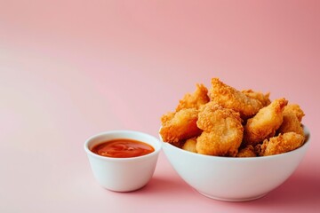 Photo a bowl of delicious chicken nuggets