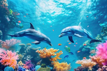 fish in aquarium dolphins