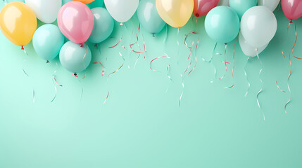 Celebration background with balloon decoration with copy space