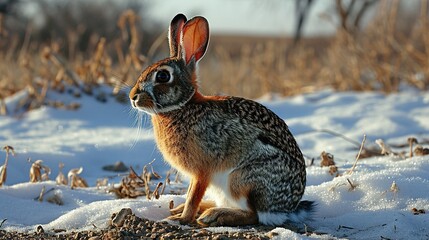 Obraz premium rabbit in the snow