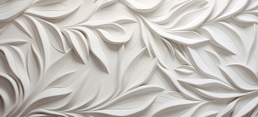 Abstract White Geometric Leaves