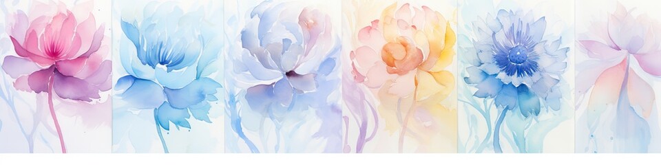Obraz na płótnie Canvas abstract water color flowers